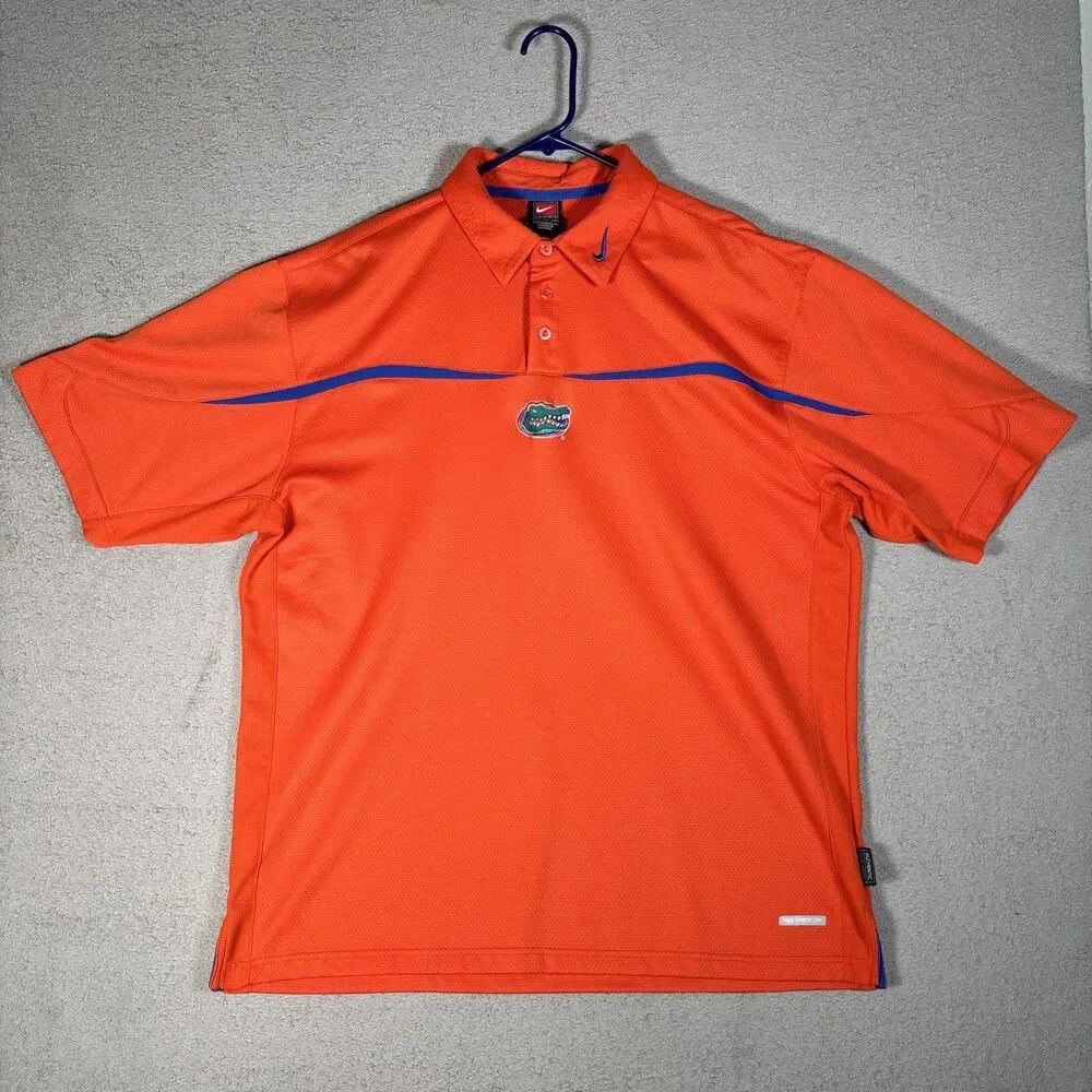 Florida Gators Nike Team Polo‎ Men’s Size XL Orange Center Logo Sphere Dry UF